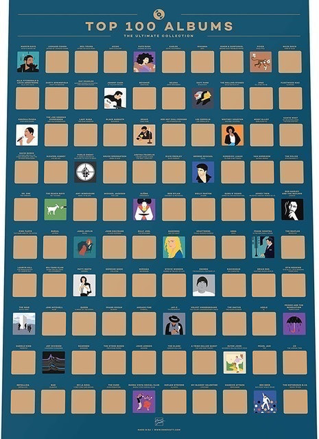 100 Albums Scratch Off Poster 1