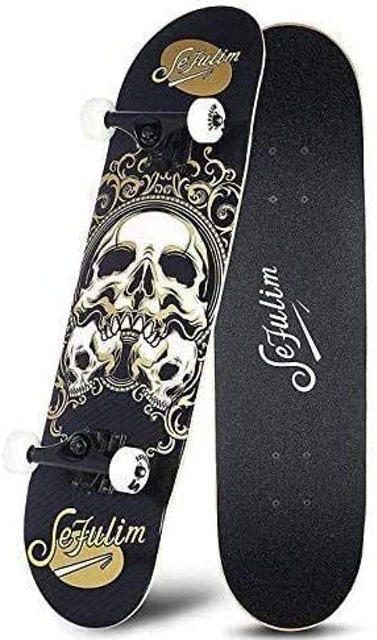 Skull Double Kick Complete Skateboard 1