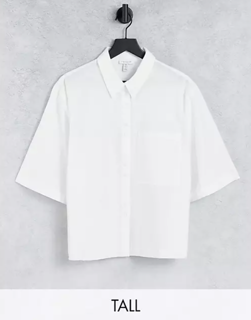 Tall Pocket Detail Crop Shirt 1