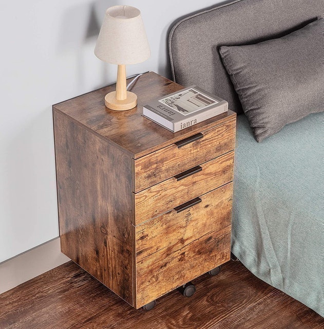 3 Drawer Rolling Wood File Cabinet 3