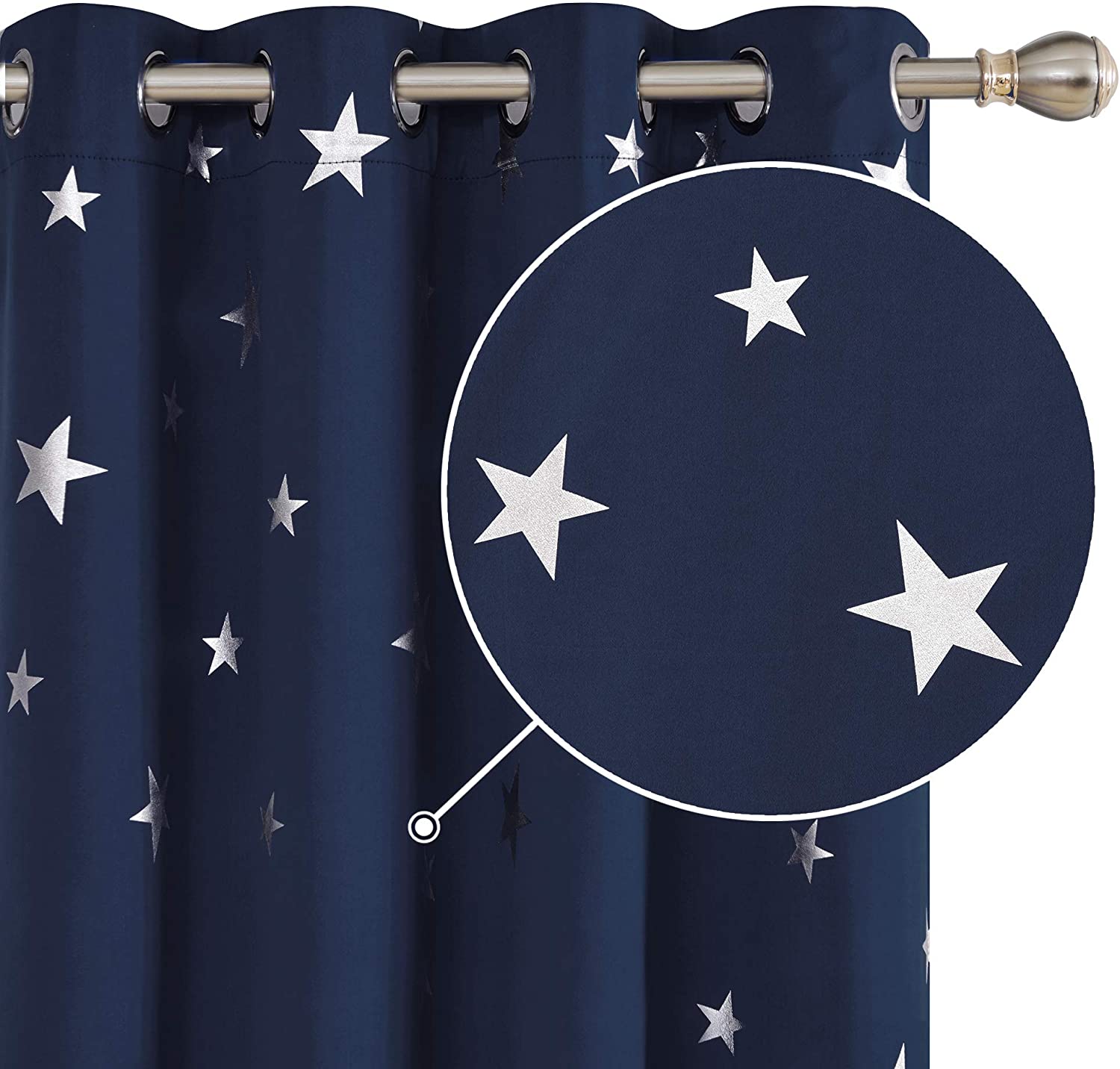 Star Foil Bedroom Curtains 2