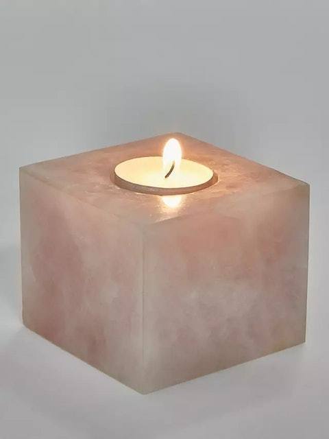 Rose Quartz Crystal Tealight Holder 2
