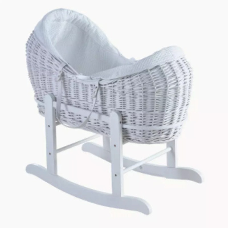 White Waffle Wicker Pod Basket and Rocker 1