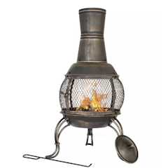 Medium Steel Chimenea in Bronze