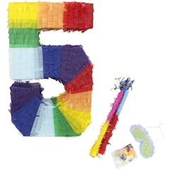 Number Pinata with Plastic Stick and Eye Mask