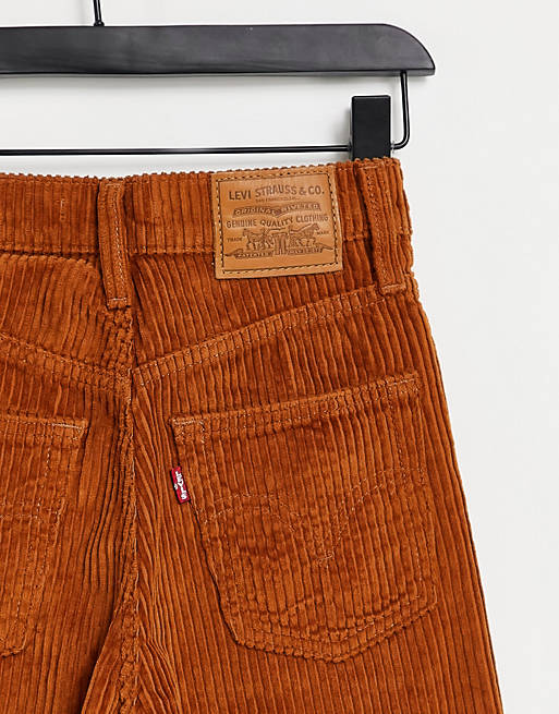 Ribcage High Waisted Orange Jumbo Cord Trousers 3