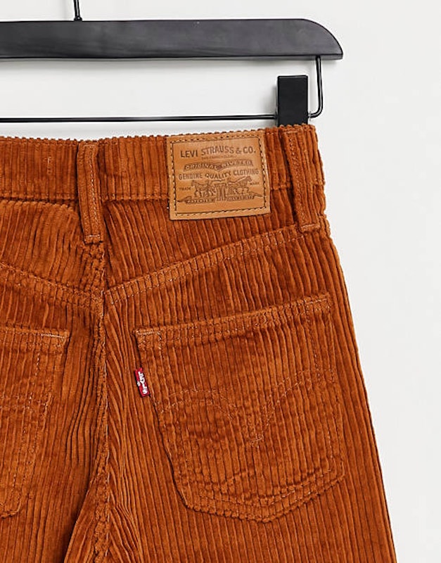 Ribcage High Waisted Orange Jumbo Cord Trousers 3