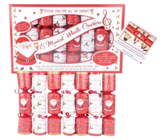 Santa Design Christmas Crackers With Whistle 1