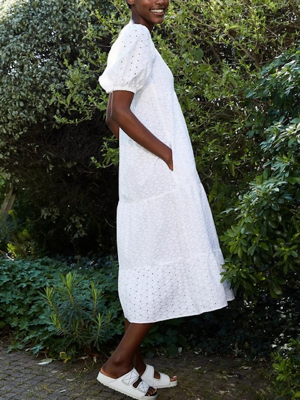 Evangeline Broderie Anglaise Dress, Pure White 2