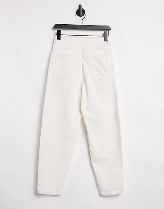 Slouchy Corduroy Trousers in Ecru 2