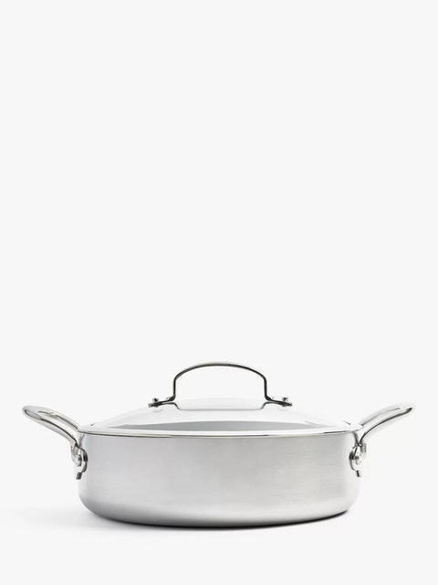 Barcelona Evershine Stainless Steel Shallow Casserole & Lid 2