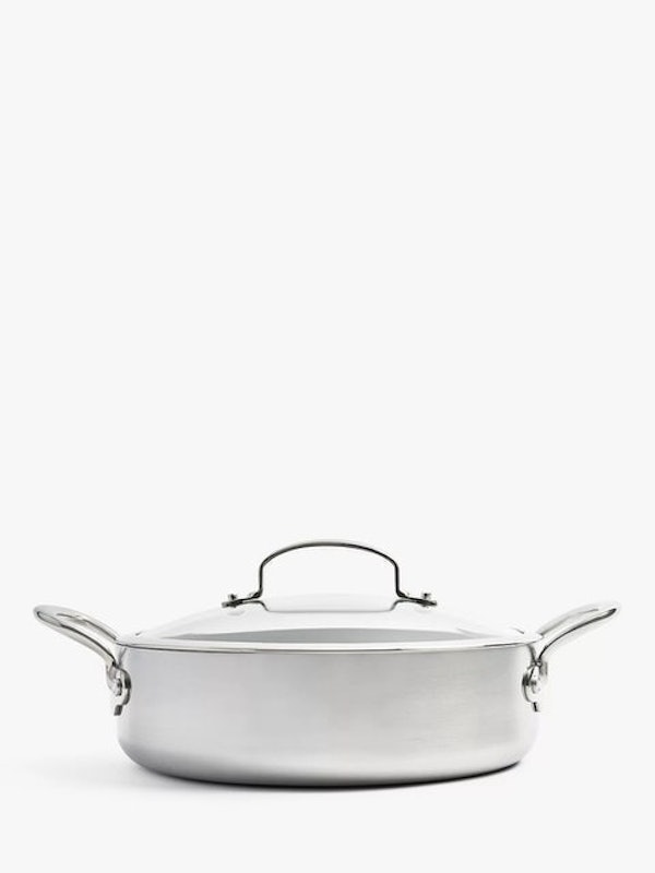 Barcelona Evershine Stainless Steel Shallow Casserole & Lid 2