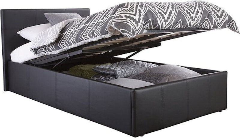 Single Faux Leather Ottoman Storage Bed 1