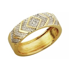 9ct Gold Diamond Accent Commitment Ring