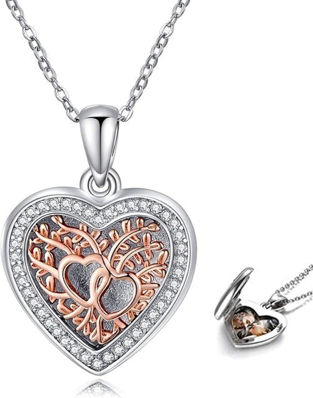 925 Sterling Silver Heart Locket With Photo 1