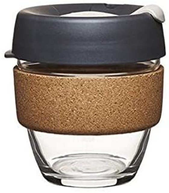 Cork Brew Reusable 8oz Glass Coffee Cup/Travel Mug 1