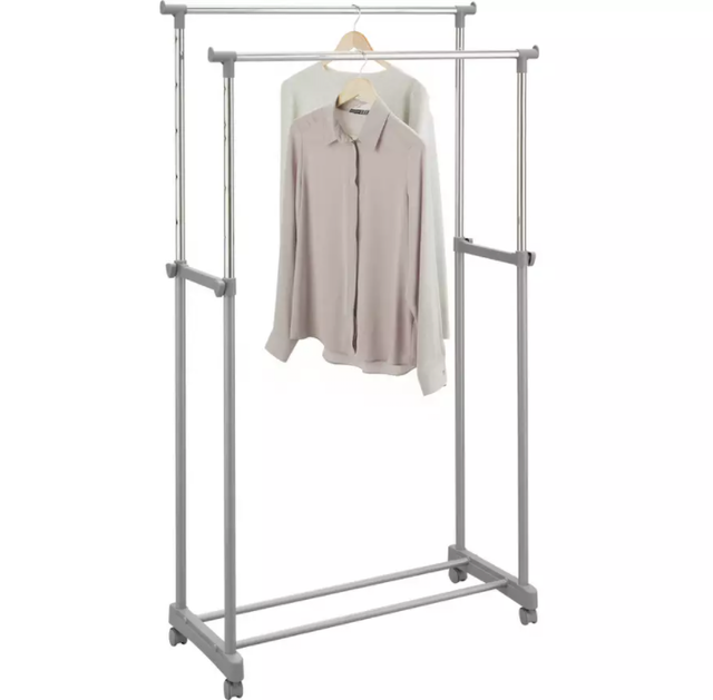 Home Double Adjustable Clothes Rail 1