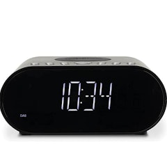 ORTUSCHARGED-BLK DAB Alarm Clock Radio with Wireless Smartphone Charging