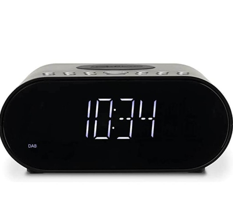 ORTUSCHARGED-BLK DAB Alarm Clock Radio with Wireless Smartphone Charging 1