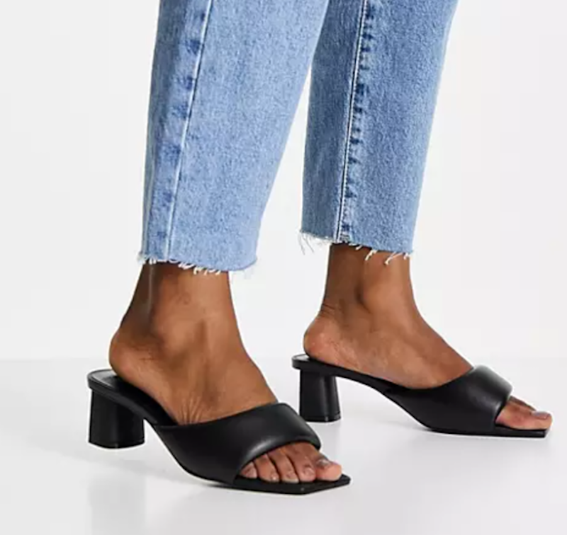 Padded Heeled Mule Sandals 1
