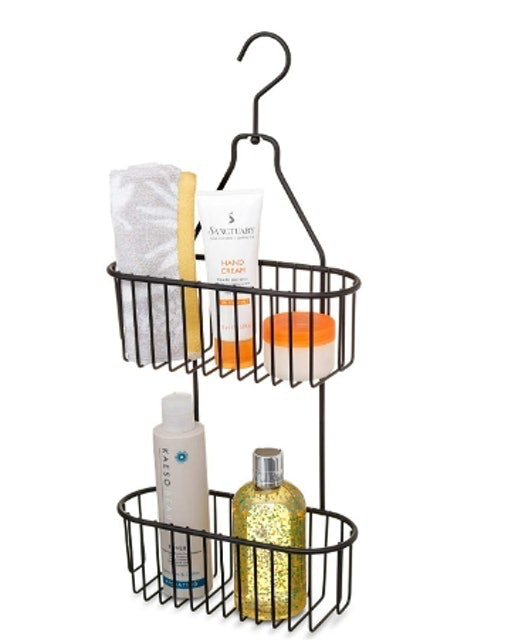 Two Tier Hanging Shower Caddy - Black 1