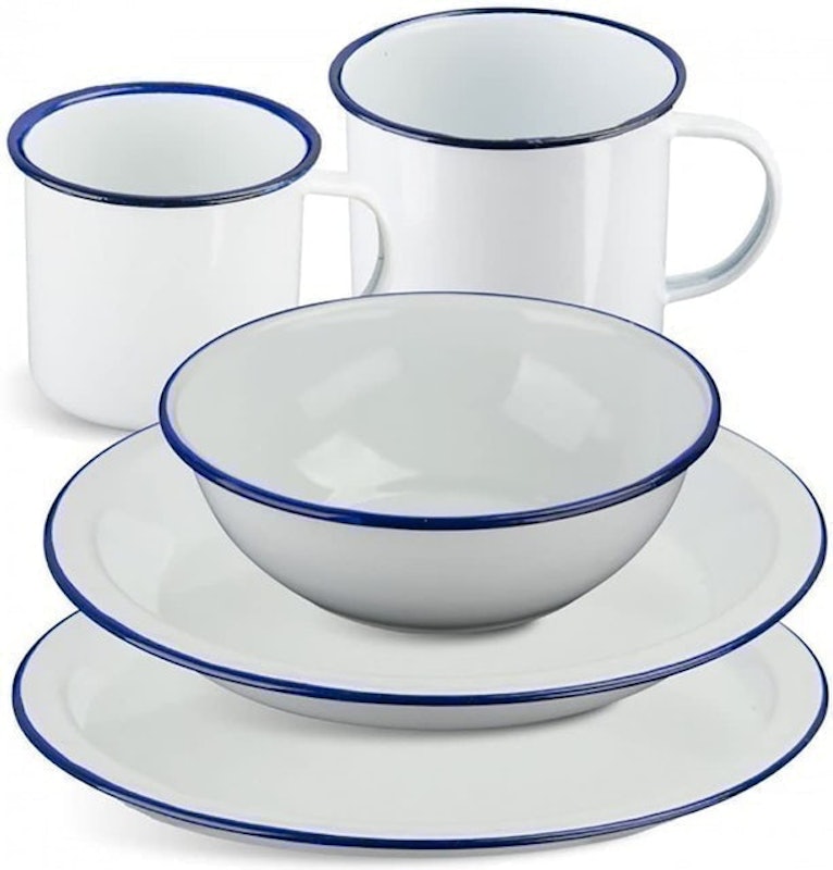 Vintage Style Enamel Dinnerware Set 1