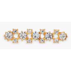 Vintage Gold Plated Swarovski Crystal Bar Brooch