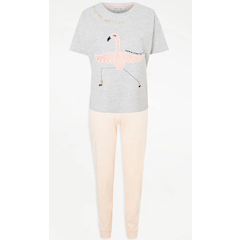 Flamingo Print Short Sleeve Pyjamas