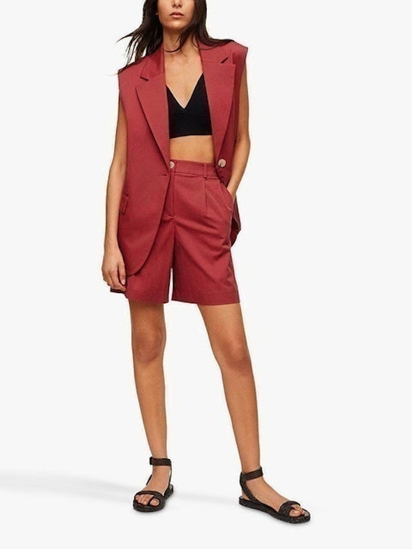 Cotton Blend Pleated Bermuda Shorts 2
