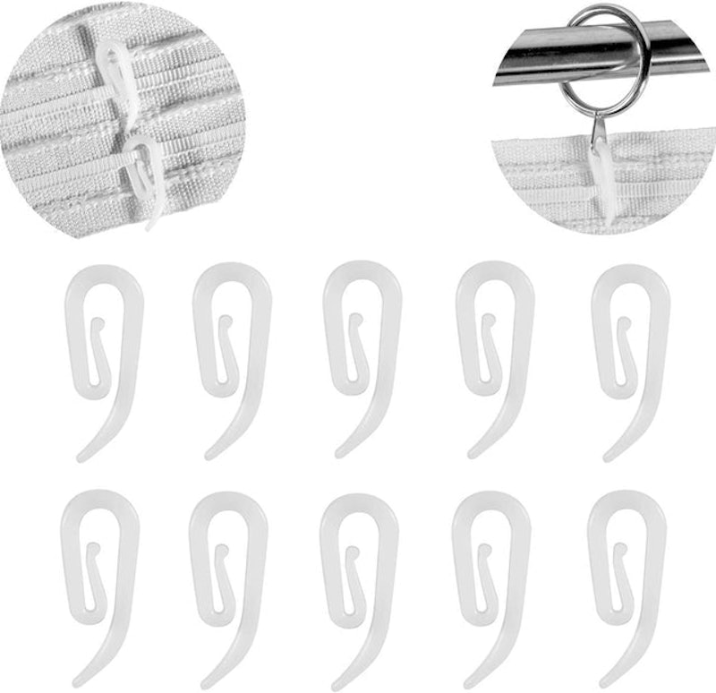 White Plastic Curtain Hooks 1