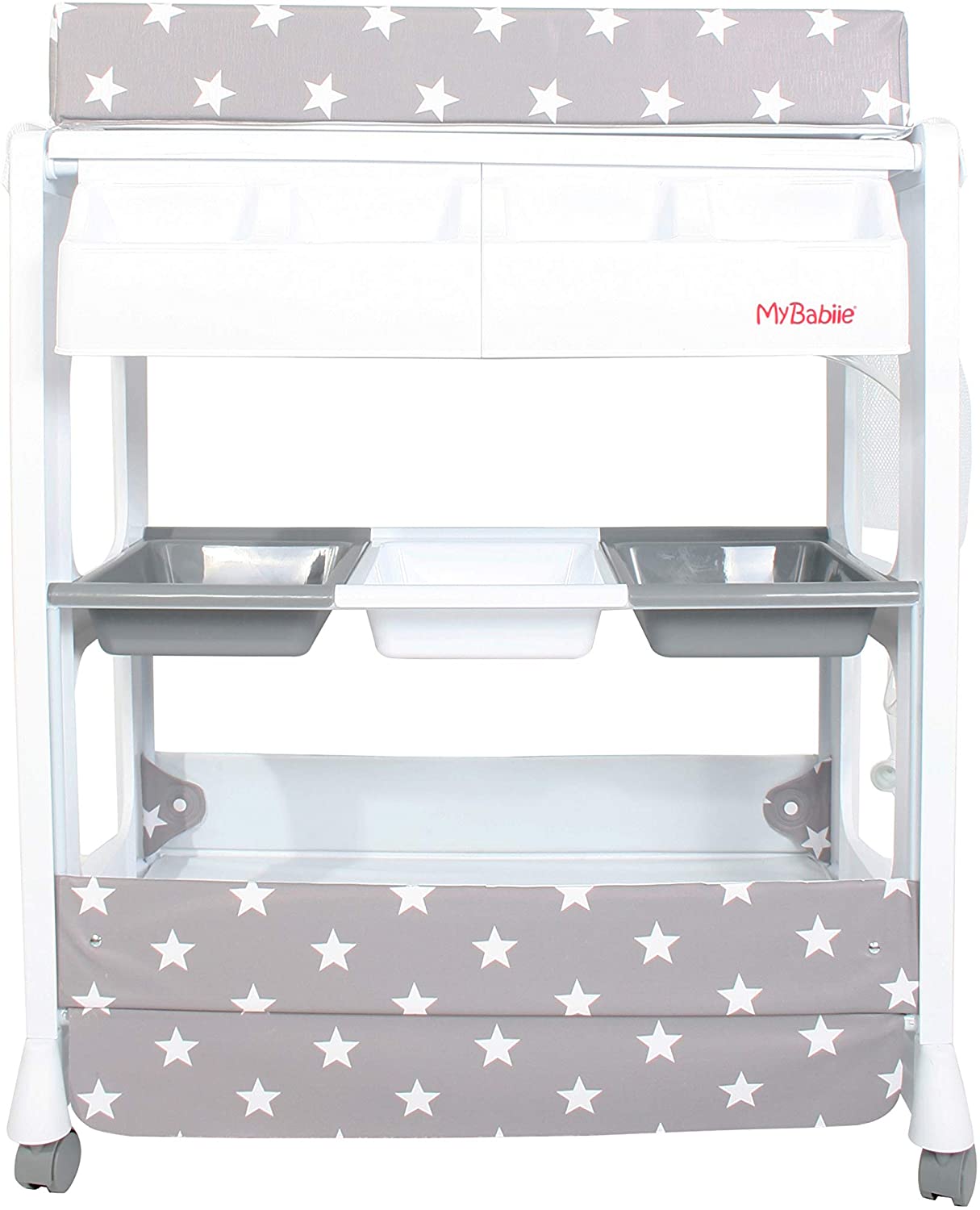 Grey Stars Baby Bath and Changing Unit 1