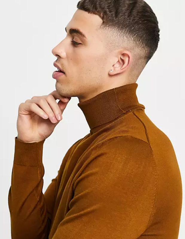 Roll Neck Jumper in Tan 1