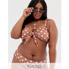 Plus Bikini Top With Knot Front