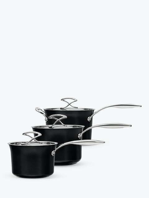 Style Hard-Anodised Aluminium Non-Stick Saucepan & Lid Set 2