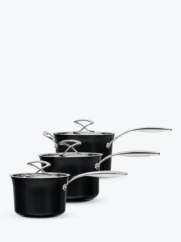 Style Hard-Anodised Aluminium Non-Stick Saucepan & Lid Set 2