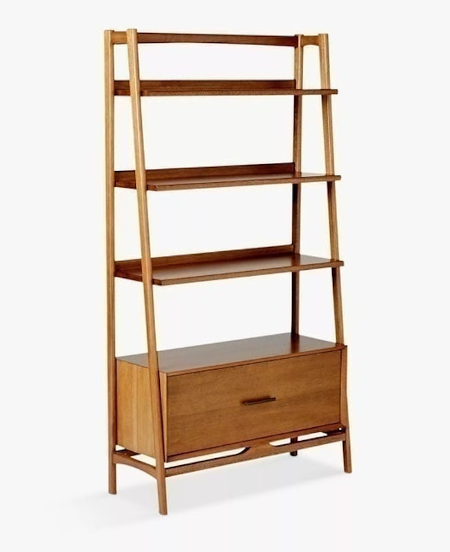 Mid-Century Wide Bookshelf 1