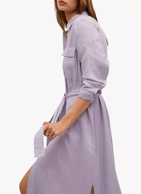 Linen Midi Shirt Dress 3