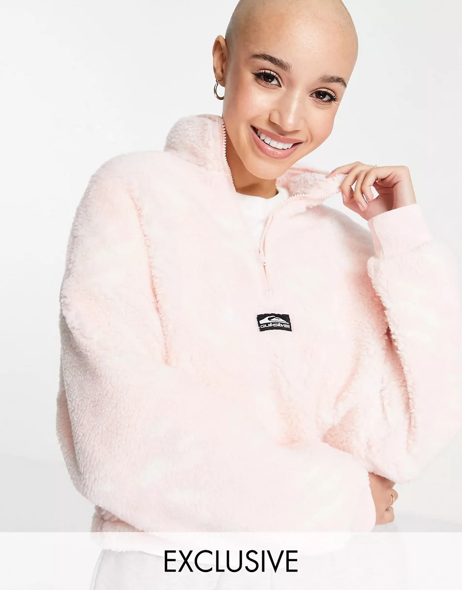 Popcorn Borg 1/4 Zip Cropped Fleece 1