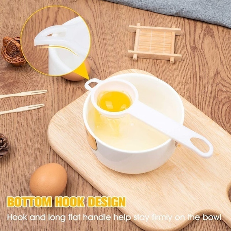 2Pcs Gadget Egg Yolk White Separator Holder Sieve Funny Divider