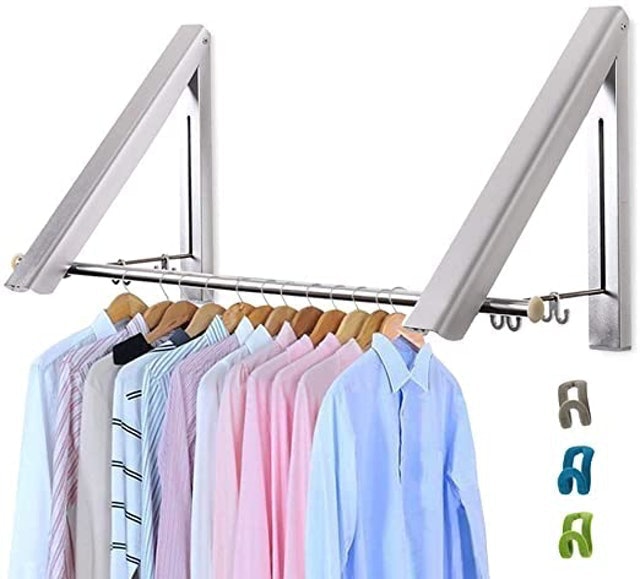 Foldable Wall Mounted Clothes Rail 1