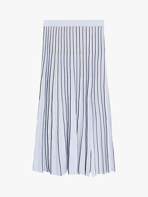 Striped Pleated Midi Skirt 3
