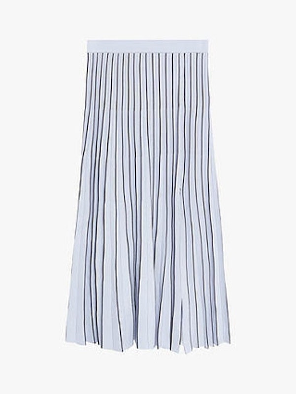 Striped Pleated Midi Skirt 3