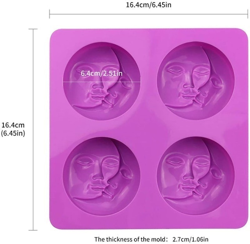Sun and Moon Face Shape Silicone Soap Mold 2