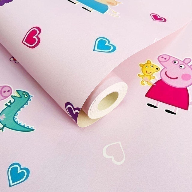Pink Heart Butterfly Children's Wallpaper 2