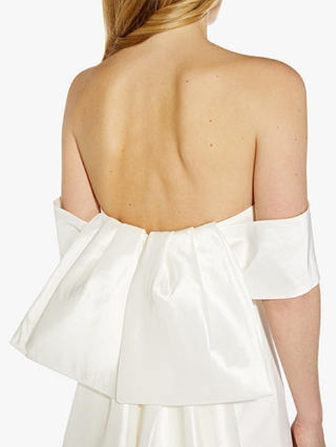 Crepe Taffeta Bow off Shoulder Gown 5