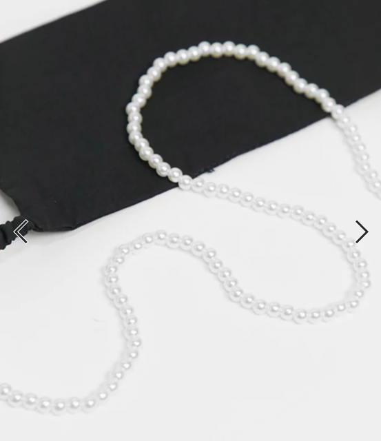 Face Covering Masks With Pearl Chain 2
