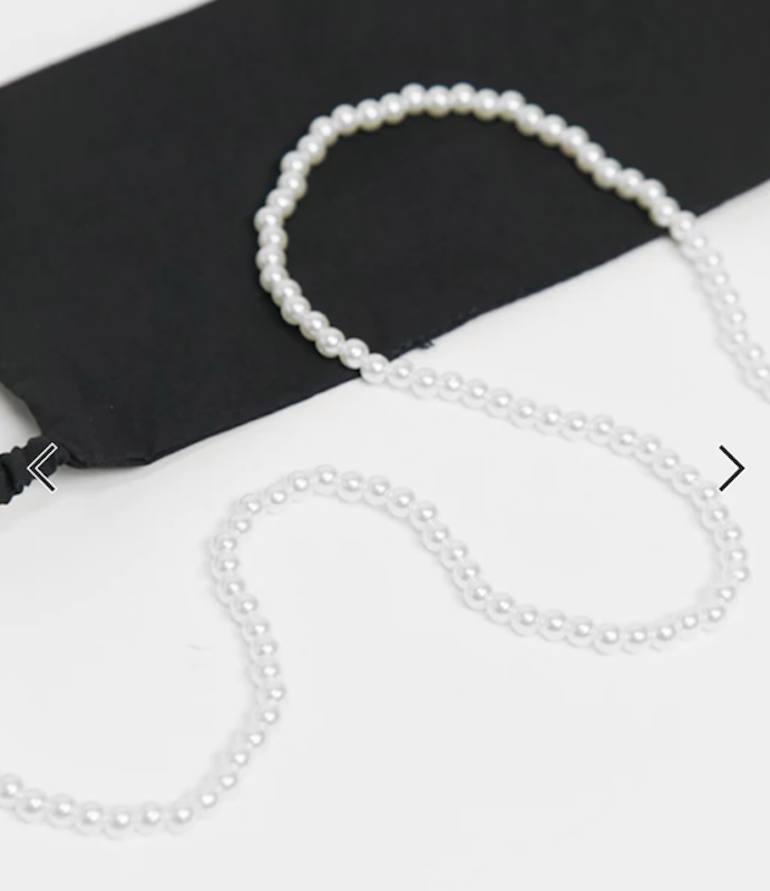 Face Covering Masks With Pearl Chain 2