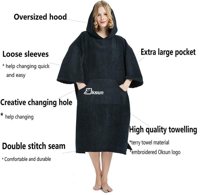 Changing Robe Towel Poncho with Hood 2