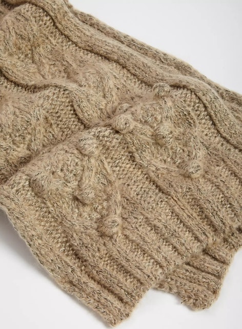 Oatmeal Cable Knit Scarf 2