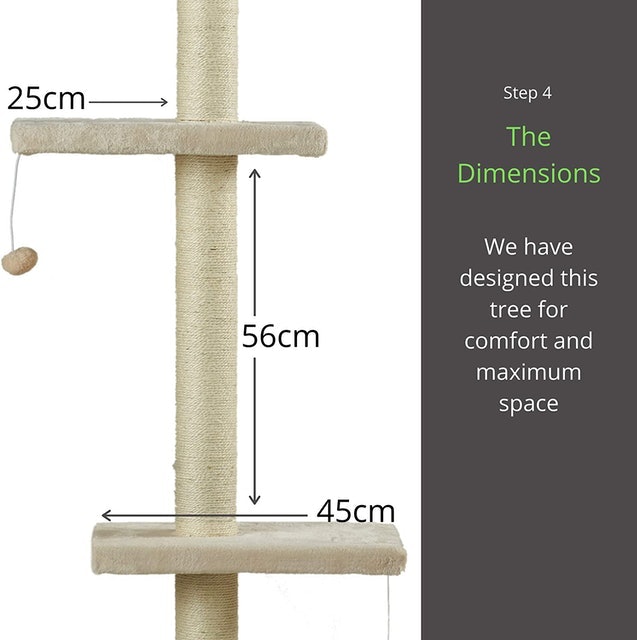 Grey Cat Scratching Tree Floor to Ceiling 3